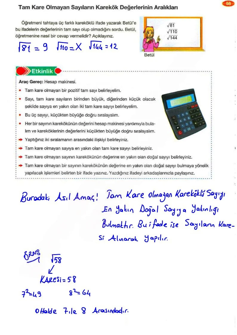 8. Sınıf Matematik Ders Kitabı Cevapları Berkay Yayınları Sayfa 58 Çözüm Görseli