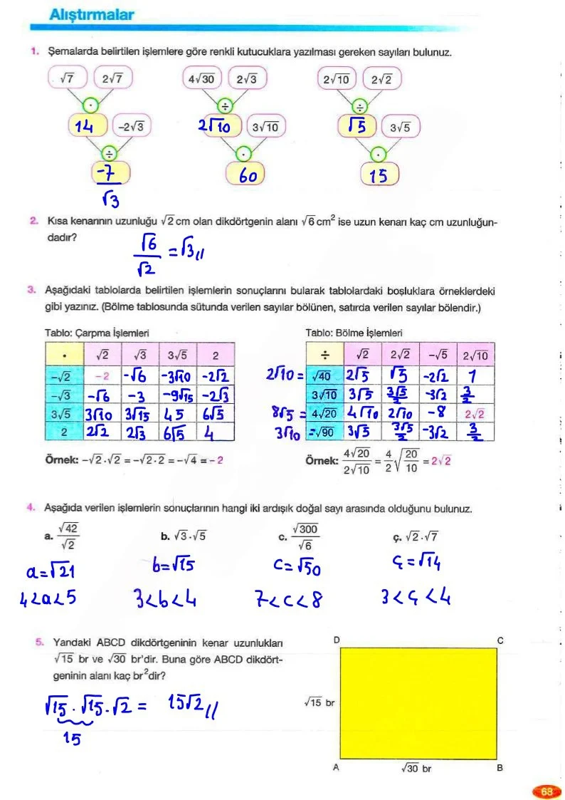 8. Sınıf Matematik Ders Kitabı Cevapları Berkay Yayınları Sayfa 68 Çözüm Görseli