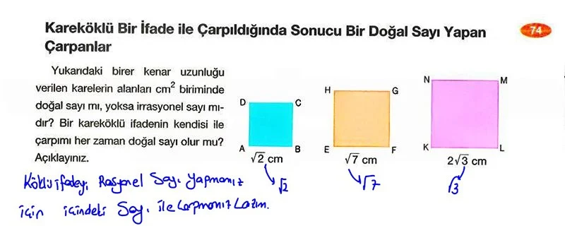 8. Sınıf Matematik Ders Kitabı Cevapları Berkay Yayınları Sayfa 74 Çözüm Görseli
