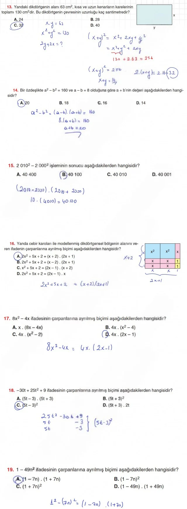 8. Sınıf Matematik Ders Kitabı Cevapları Koza Yayınları Sayfa 125 Çözüm Görseli