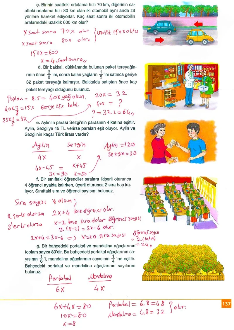8. Sınıf Matematik Ders Kitabı Cevapları Koza Yayınları Sayfa 137 Çözüm Görseli