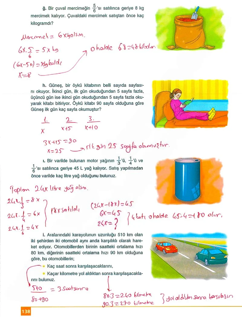 8. Sınıf Matematik Ders Kitabı Cevapları Koza Yayınları Sayfa 138 Çözüm Görseli