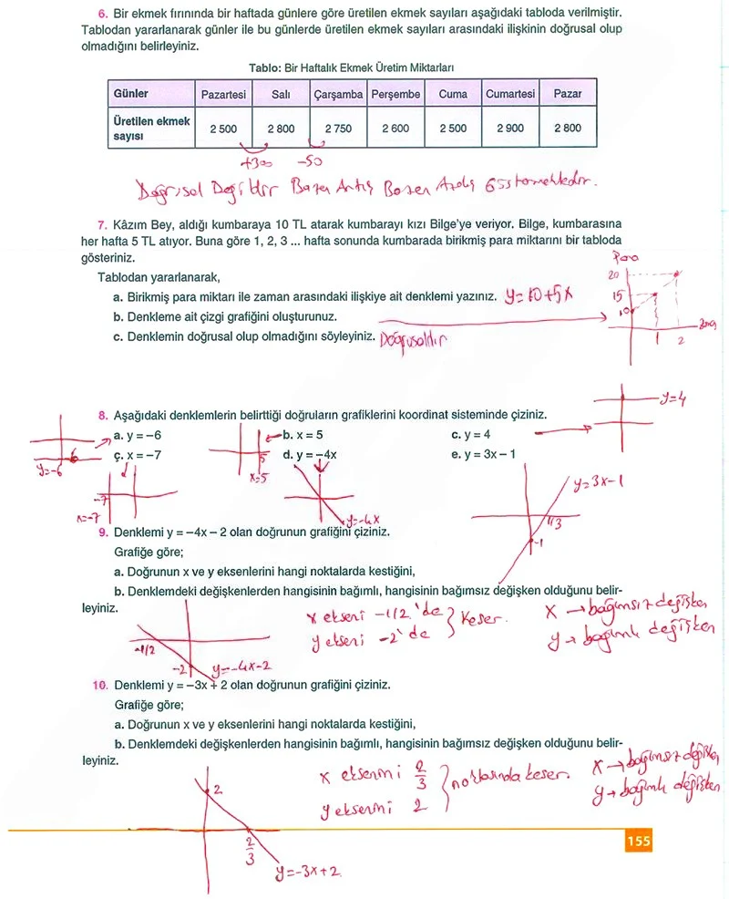 8. Sınıf Matematik Ders Kitabı Cevapları Koza Yayınları Sayfa 155 Çözüm Görseli
