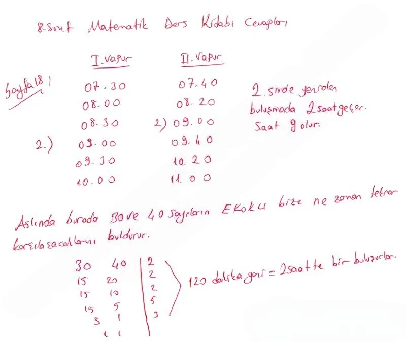 8. Sınıf Matematik Ders Kitabı Cevapları Koza Yayınları Sayfa 18 Çözüm Görseli