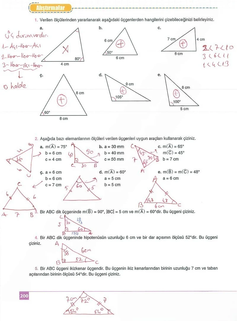 8. Sınıf Matematik Ders Kitabı Cevapları Koza Yayınları Sayfa 200 Çözüm Görseli
