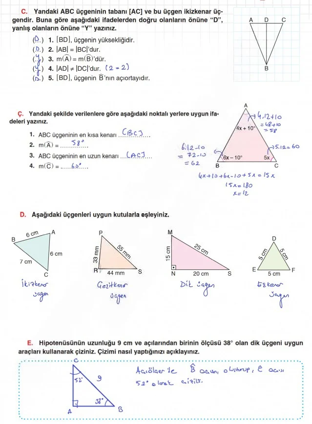 8. Sınıf Matematik Ders Kitabı Cevapları Koza Yayınları Sayfa 220 Çözüm Görseli