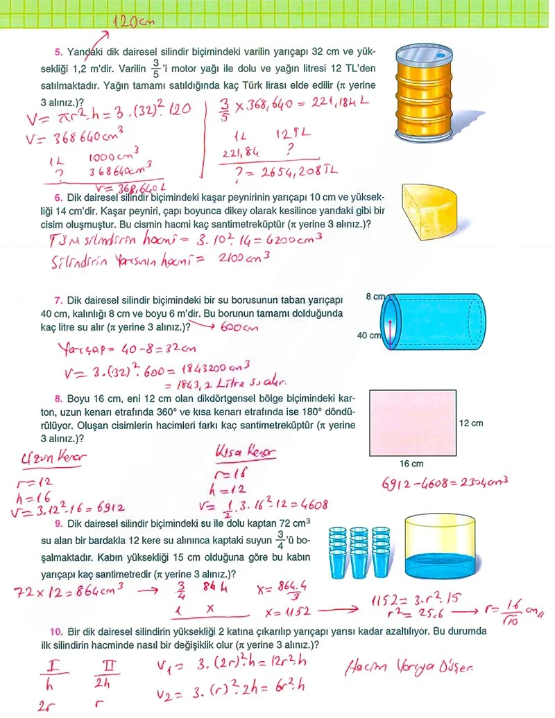 8. Sınıf Matematik Ders Kitabı Cevapları Koza Yayınları Sayfa 255 Çözüm Görseli