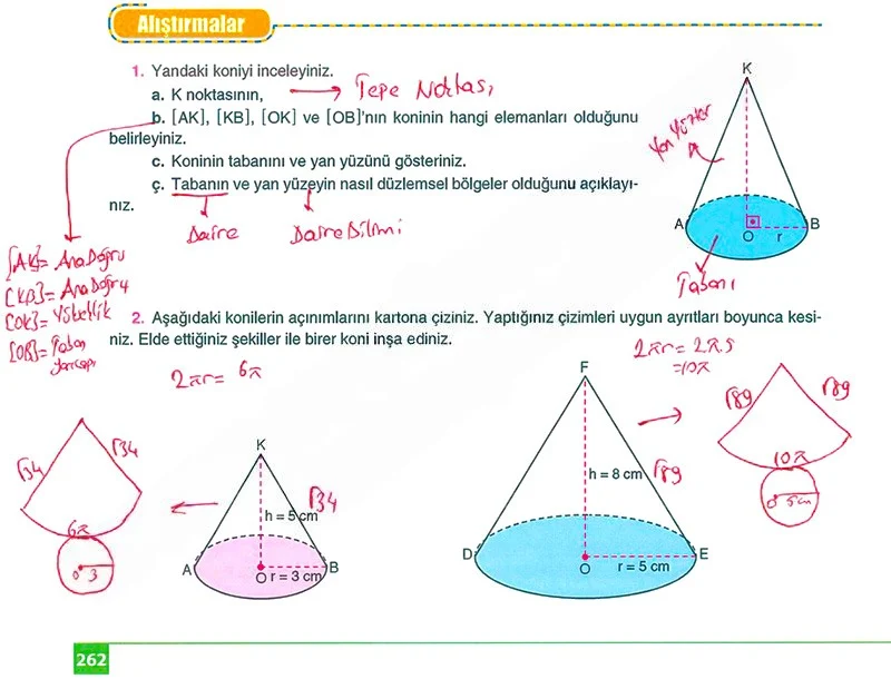 8. Sınıf Matematik Ders Kitabı Cevapları Koza Yayınları Sayfa 262 Çözüm Görseli