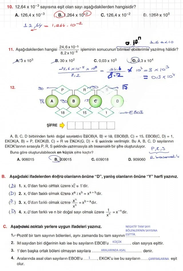 8. Sınıf Matematik Ders Kitabı Cevapları Koza Yayınları Sayfa 44 Çözüm Görseli