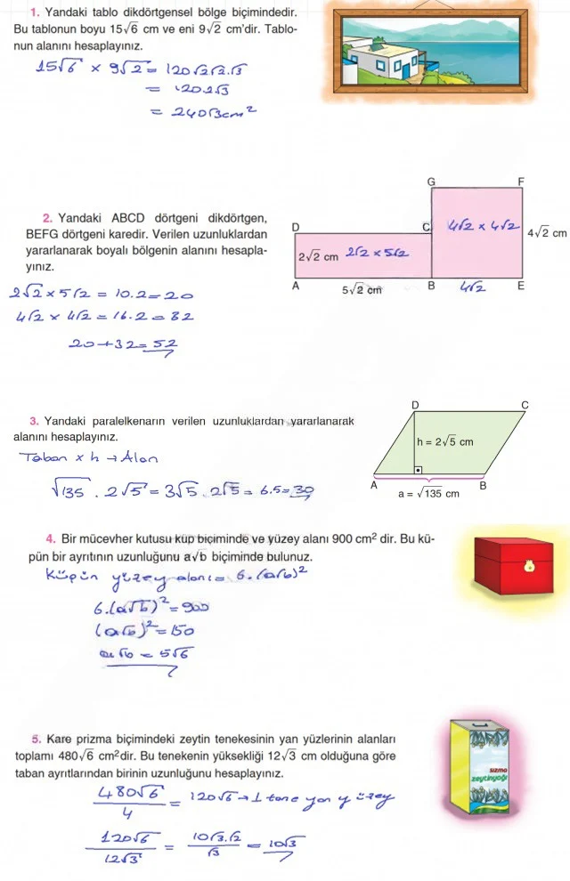8. Sınıf Matematik Ders Kitabı Cevapları Koza Yayınları Sayfa 62 Çözüm Görseli