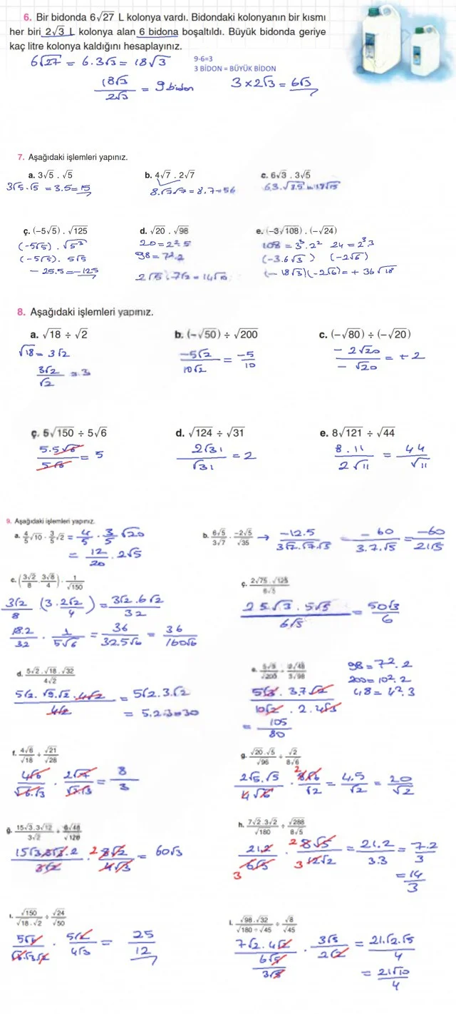 8. Sınıf Matematik Ders Kitabı Cevapları Koza Yayınları Sayfa 63 Çözüm Görseli