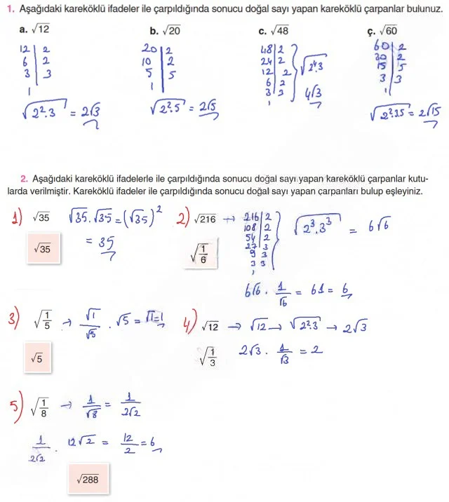8. Sınıf Matematik Ders Kitabı Cevapları Koza Yayınları Sayfa 71 Çözüm Görseli