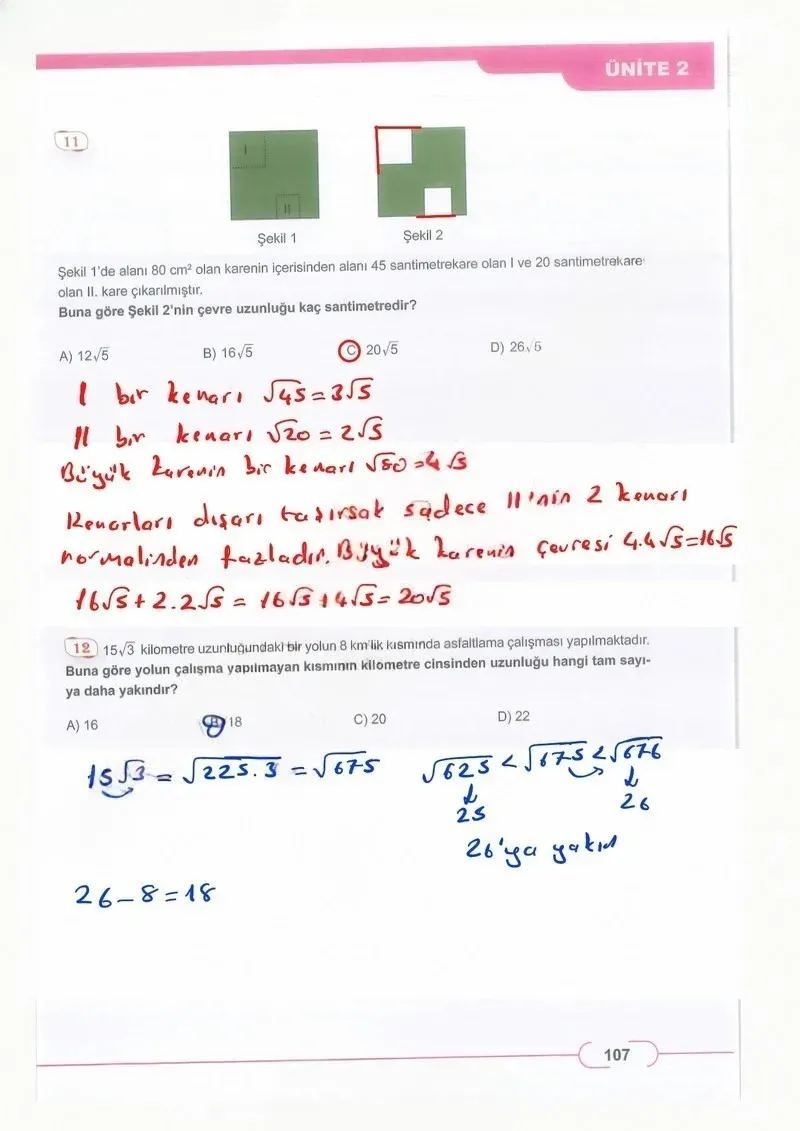 8. Sınıf Matematik Ders Kitabı Cevapları Meb Yayınları Sayfa 107 Çözüm Görseli