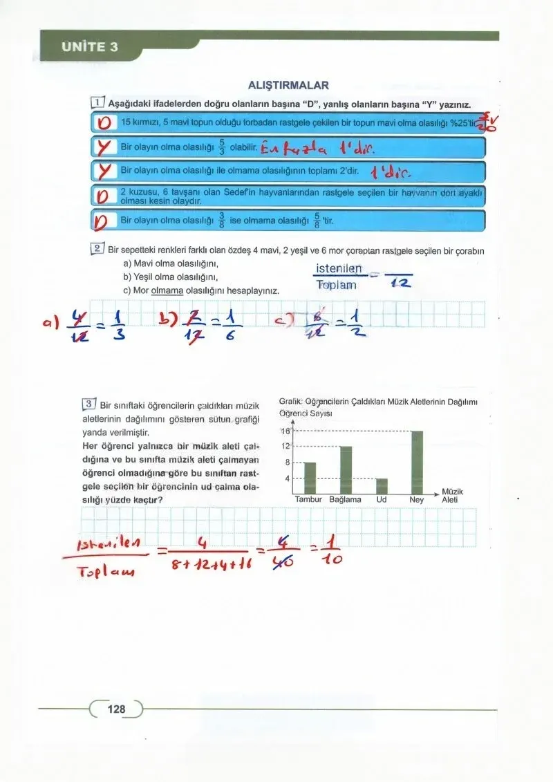 8. Sınıf Matematik Ders Kitabı Cevapları Meb Yayınları Sayfa 128 Çözüm Görseli