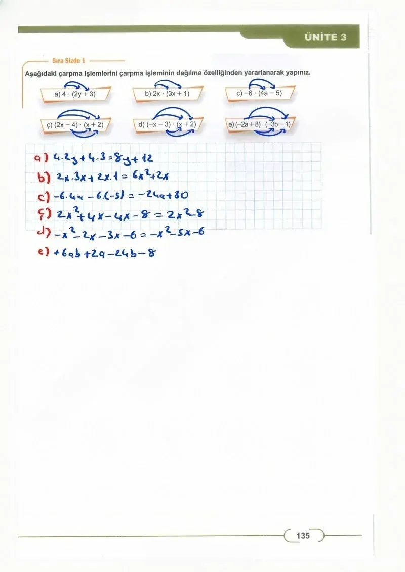 8. Sınıf Matematik Ders Kitabı Cevapları Meb Yayınları Sayfa 135 Çözüm Görseli