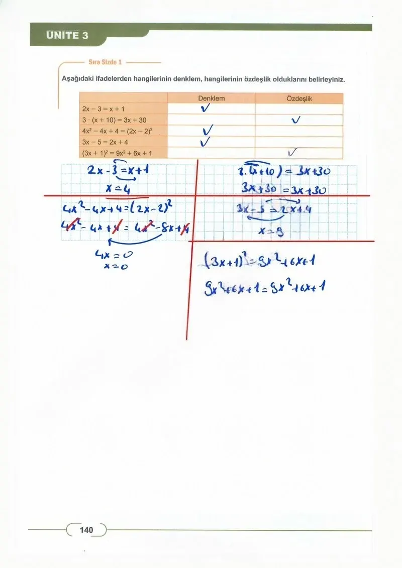 8. Sınıf Matematik Ders Kitabı Cevapları Meb Yayınları Sayfa 140 Çözüm Görseli