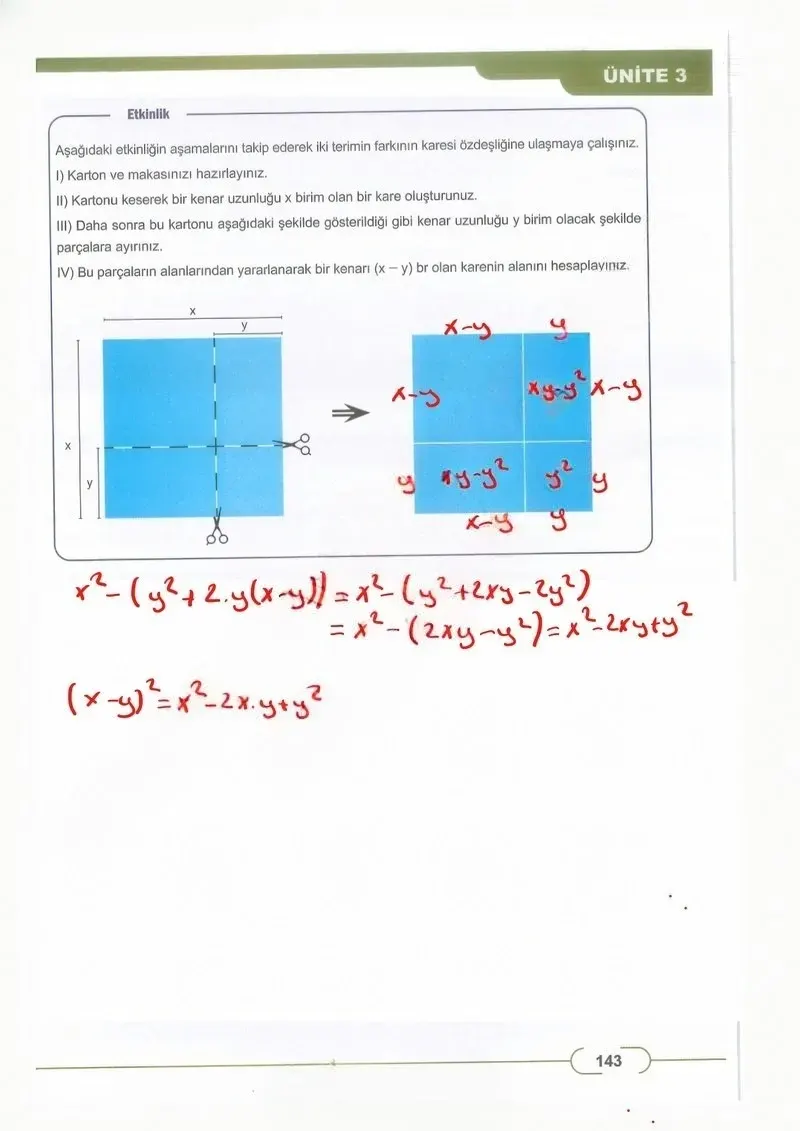 8. Sınıf Matematik Ders Kitabı Cevapları Meb Yayınları Sayfa 143 Çözüm Görseli