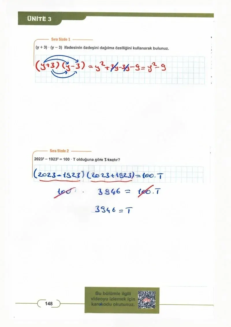 8. Sınıf Matematik Ders Kitabı Cevapları Meb Yayınları Sayfa 148 Çözüm Görseli
