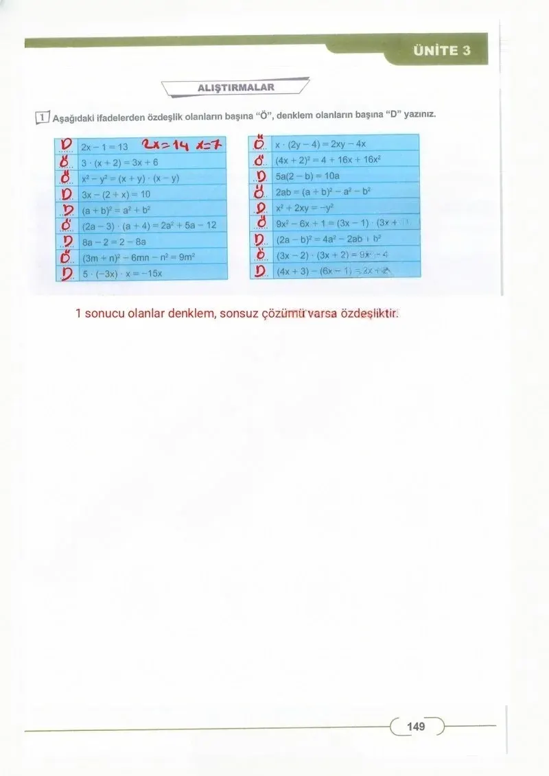 8. Sınıf Matematik Ders Kitabı Cevapları Meb Yayınları Sayfa 149 Çözüm Görseli