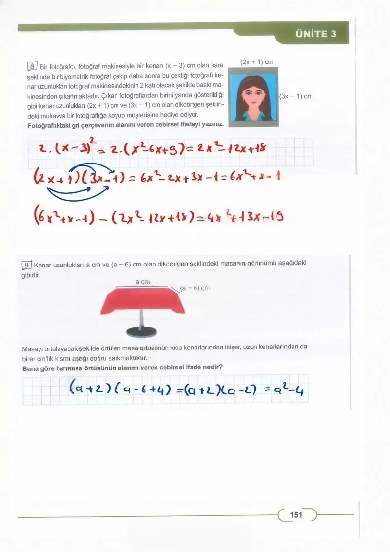 8. Sınıf Matematik Ders Kitabı Cevapları Meb Yayınları Sayfa 151 Çözüm Görseli