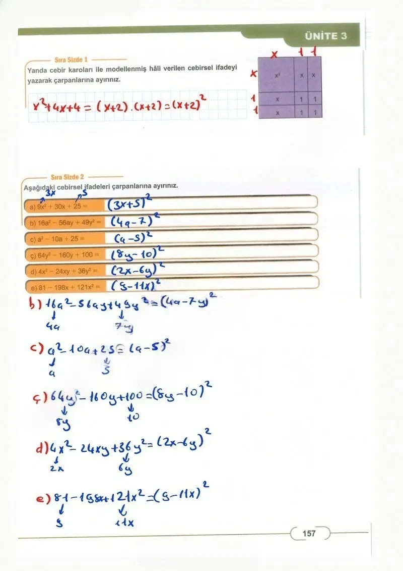 8. Sınıf Matematik Ders Kitabı Cevapları Meb Yayınları Sayfa 157 Çözüm Görseli
