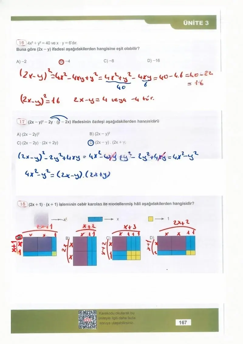 8. Sınıf Matematik Ders Kitabı Cevapları Meb Yayınları Sayfa 167 Çözüm Görseli