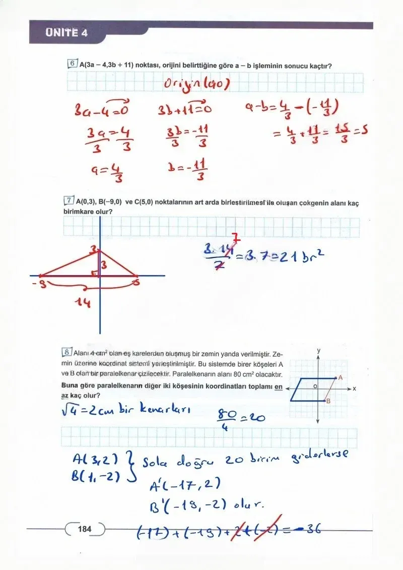 8. Sınıf Matematik Ders Kitabı Cevapları Meb Yayınları Sayfa 184 Çözüm Görseli