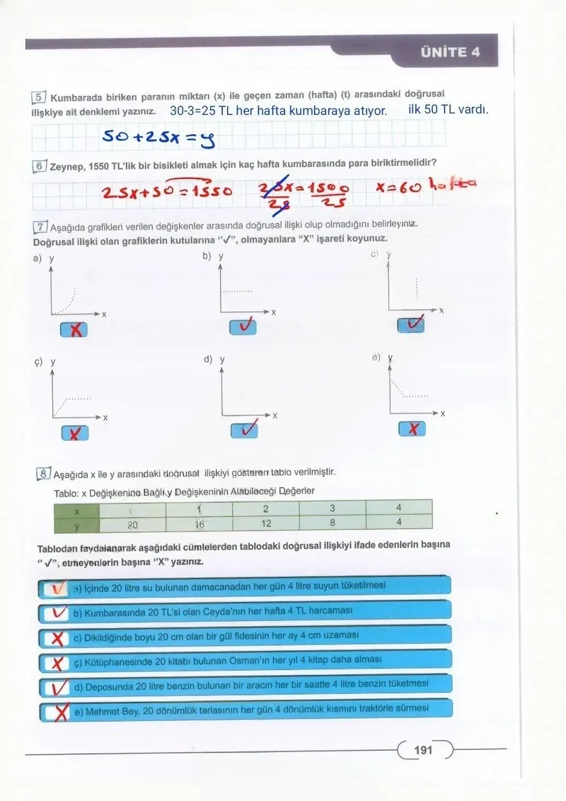 8. Sınıf Matematik Ders Kitabı Cevapları Meb Yayınları Sayfa 191 Çözüm Görseli