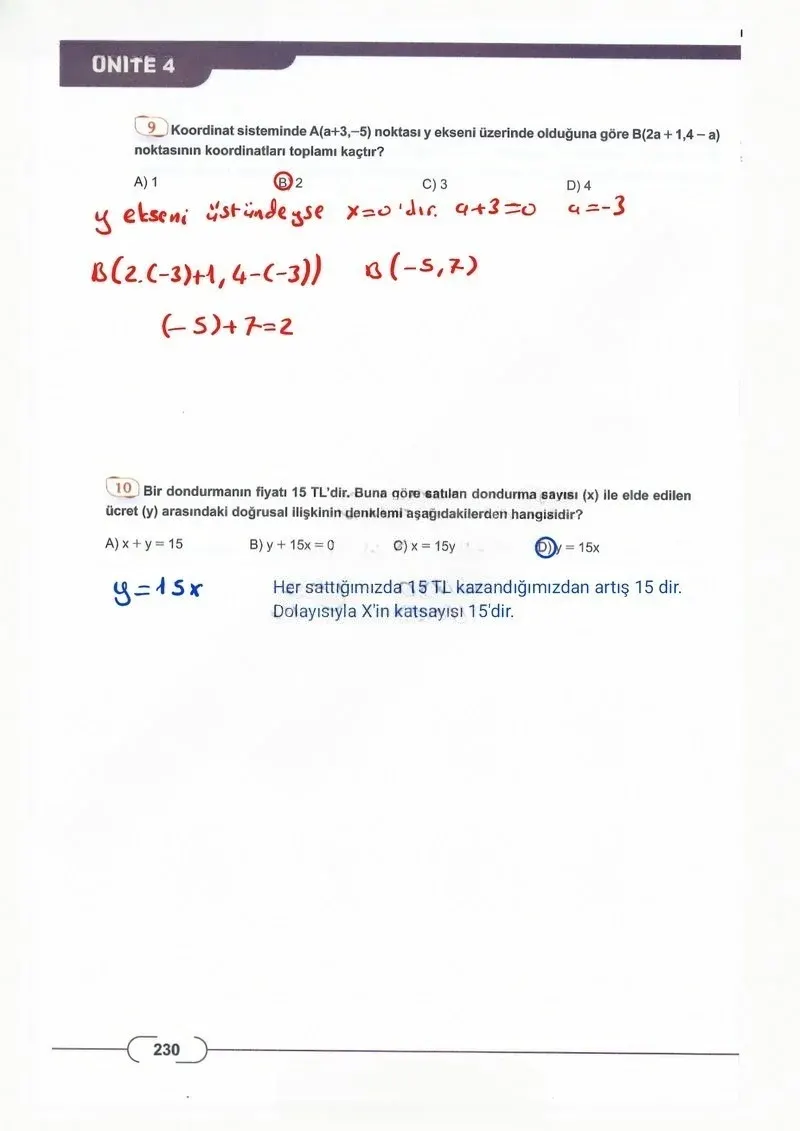 8. Sınıf Matematik Ders Kitabı Cevapları Meb Yayınları Sayfa 230 Çözüm Görseli