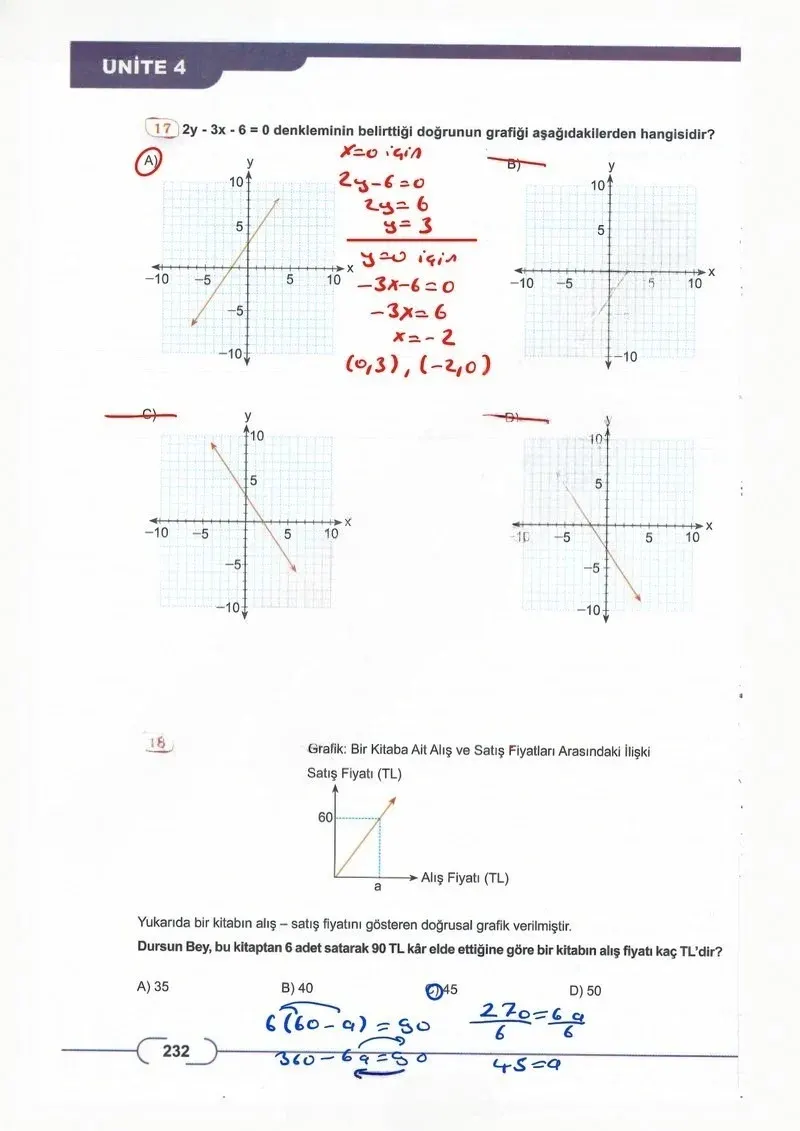 8. Sınıf Matematik Ders Kitabı Cevapları Meb Yayınları Sayfa 232 Çözüm Görseli