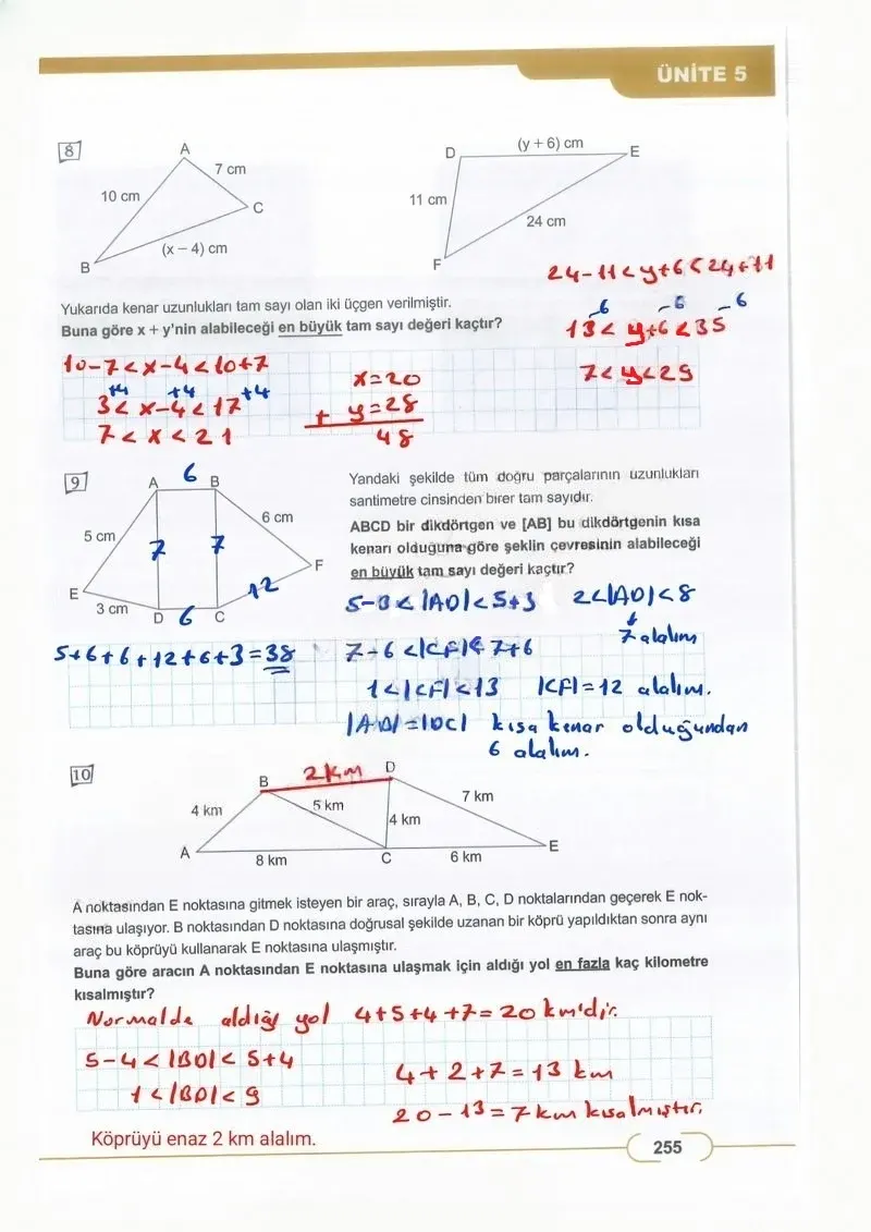 8. Sınıf Matematik Ders Kitabı Cevapları Meb Yayınları Sayfa 255 Çözüm Görseli