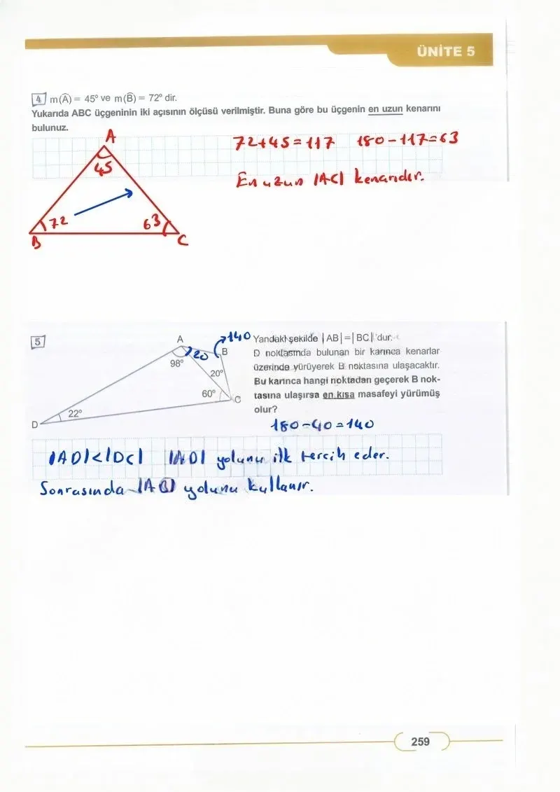 8. Sınıf Matematik Ders Kitabı Cevapları Meb Yayınları Sayfa 259 Çözüm Görseli