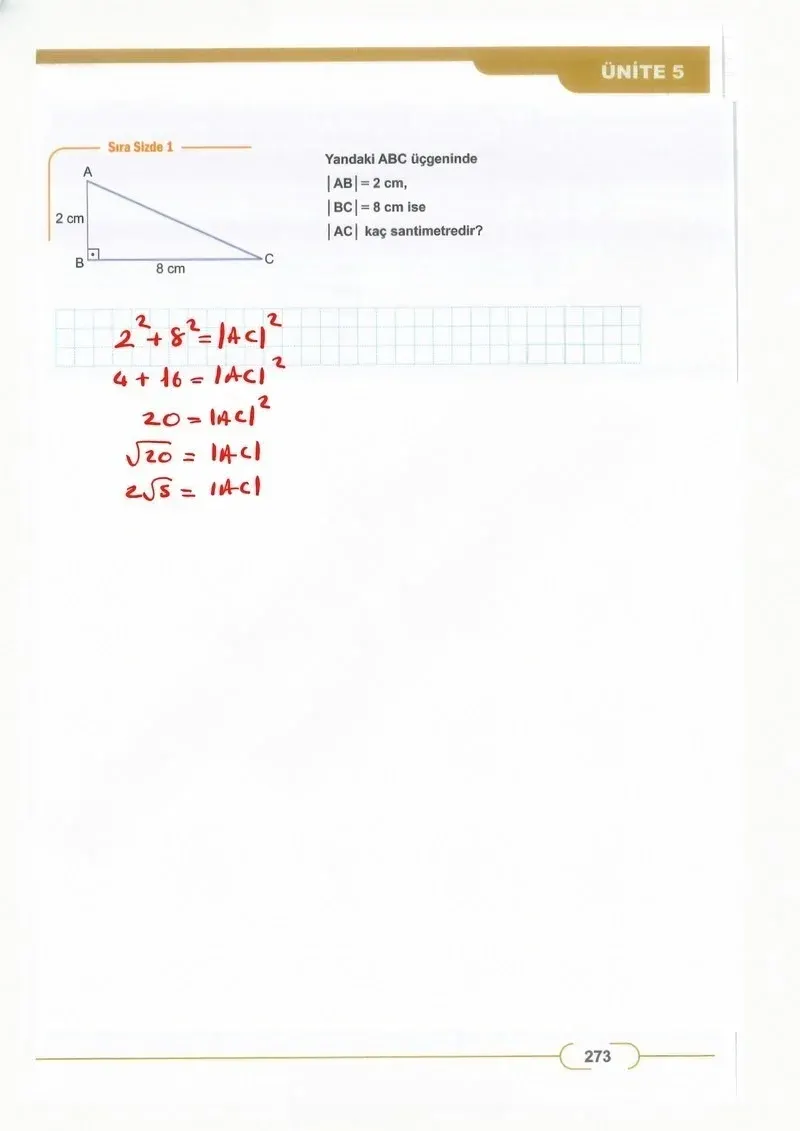 8. Sınıf Matematik Ders Kitabı Cevapları Meb Yayınları Sayfa 273 Çözüm Görseli