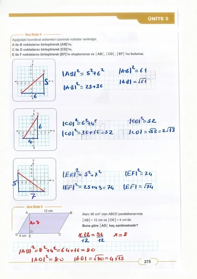 8. Sınıf Matematik Ders Kitabı Cevapları Meb Yayınları Sayfa 275 Çözüm Görseli