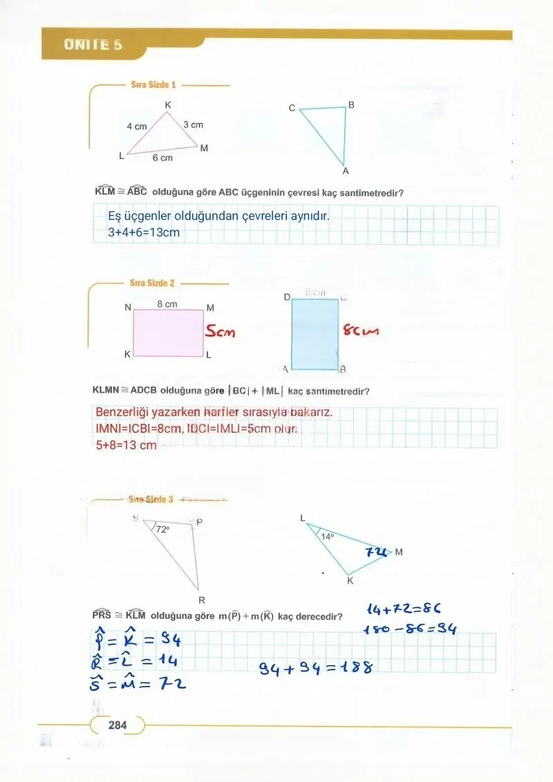 8. Sınıf Matematik Ders Kitabı Cevapları Meb Yayınları Sayfa 284 Çözüm Görseli