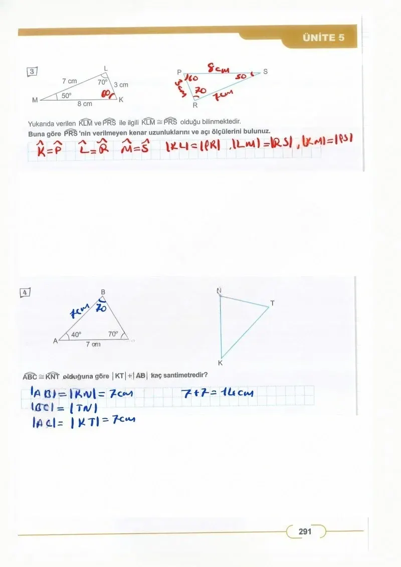 8. Sınıf Matematik Ders Kitabı Cevapları Meb Yayınları Sayfa 291 Çözüm Görseli