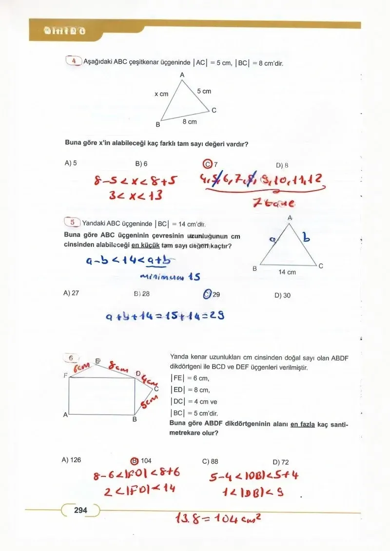 8. Sınıf Matematik Ders Kitabı Cevapları Meb Yayınları Sayfa 294 Çözüm Görseli