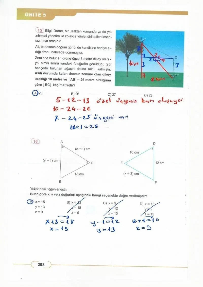8. Sınıf Matematik Ders Kitabı Cevapları Meb Yayınları Sayfa 298 Çözüm Görseli