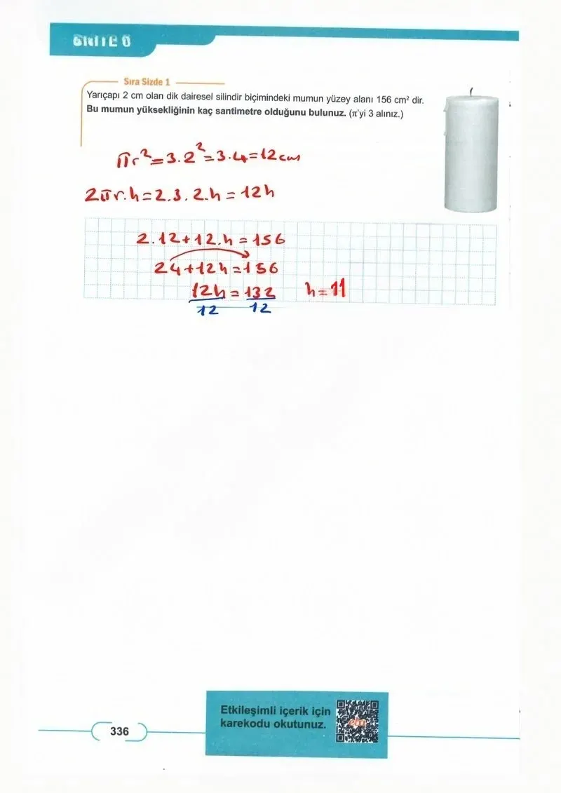 8. Sınıf Matematik Ders Kitabı Cevapları Meb Yayınları Sayfa 336 Çözüm Görseli