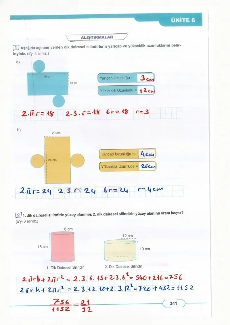 8. Sınıf Matematik Ders Kitabı Cevapları Meb Yayınları Sayfa 341 Çözüm Görseli