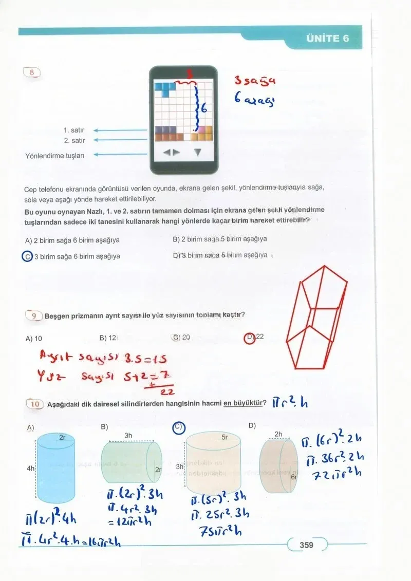 8. Sınıf Matematik Ders Kitabı Cevapları Meb Yayınları Sayfa 359 Çözüm Görseli