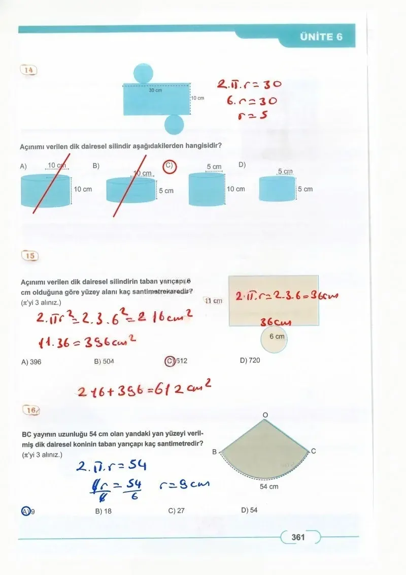 8. Sınıf Matematik Ders Kitabı Cevapları Meb Yayınları Sayfa 361 Çözüm Görseli