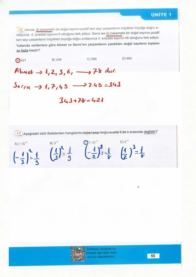 8. Sınıf Matematik Ders Kitabı Cevapları Meb Yayınları Sayfa 55 Çözüm Görseli