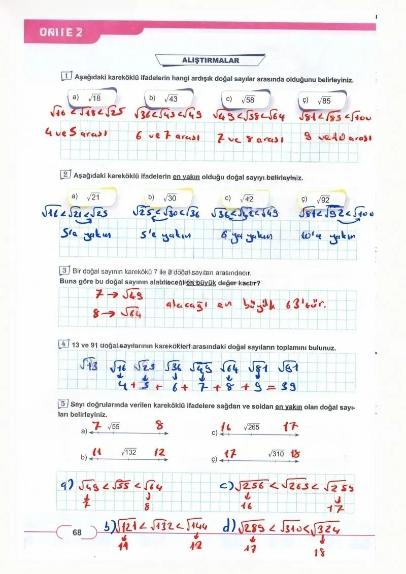 8. Sınıf Matematik Ders Kitabı Cevapları Meb Yayınları Sayfa 68 Çözüm Görseli