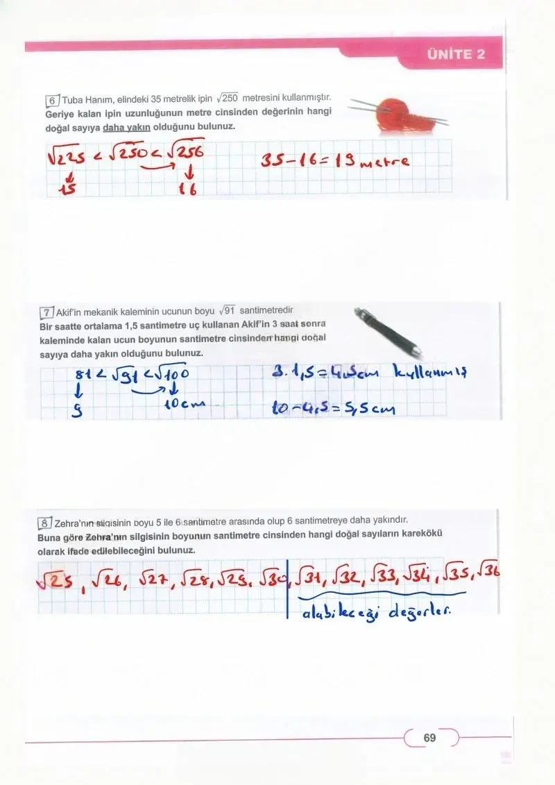 8. Sınıf Matematik Ders Kitabı Cevapları Meb Yayınları Sayfa 69 Çözüm Görseli