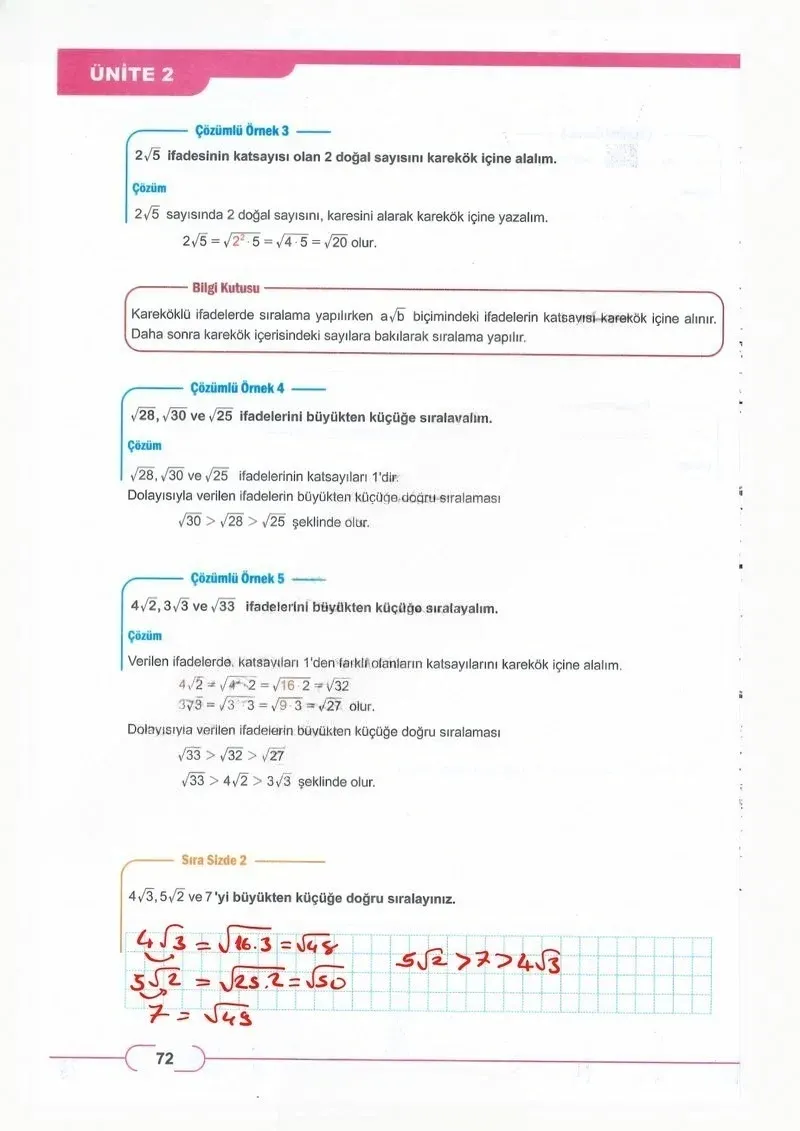 8. Sınıf Matematik Ders Kitabı Cevapları Meb Yayınları Sayfa 72 Çözüm Görseli