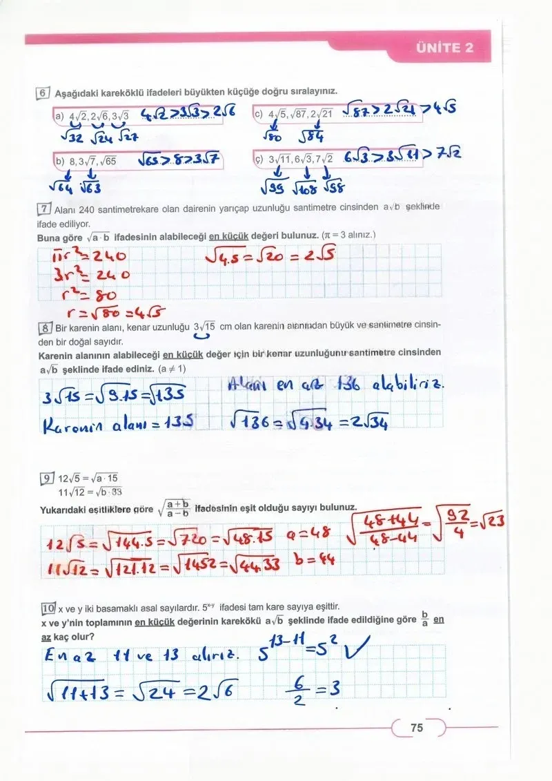 8. Sınıf Matematik Ders Kitabı Cevapları Meb Yayınları Sayfa 75 Çözüm Görseli