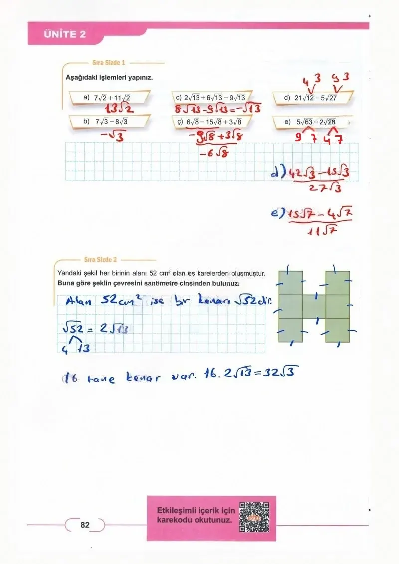 8. Sınıf Matematik Ders Kitabı Cevapları Meb Yayınları Sayfa 82 Çözüm Görseli