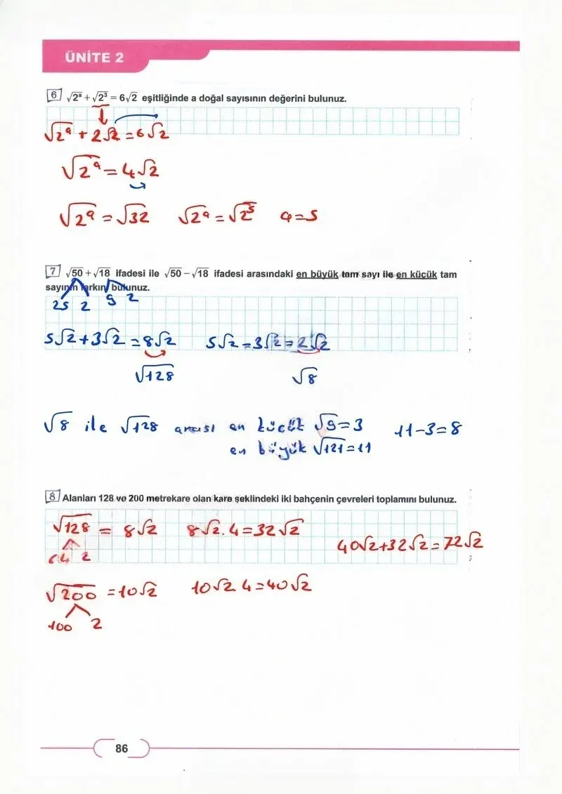 8. Sınıf Matematik Ders Kitabı Cevapları Meb Yayınları Sayfa 86 Çözüm Görseli