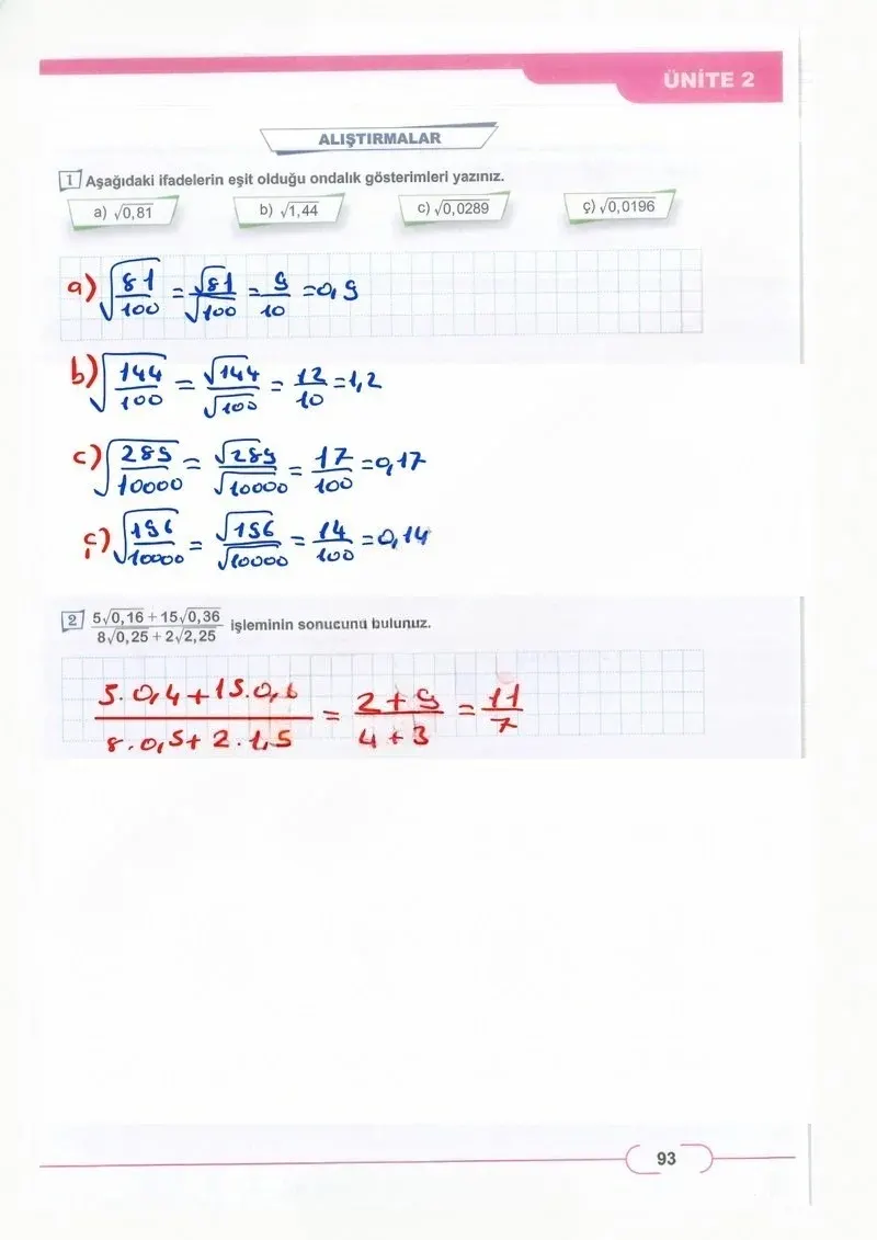 8. Sınıf Matematik Ders Kitabı Cevapları Meb Yayınları Sayfa 93 Çözüm Görseli